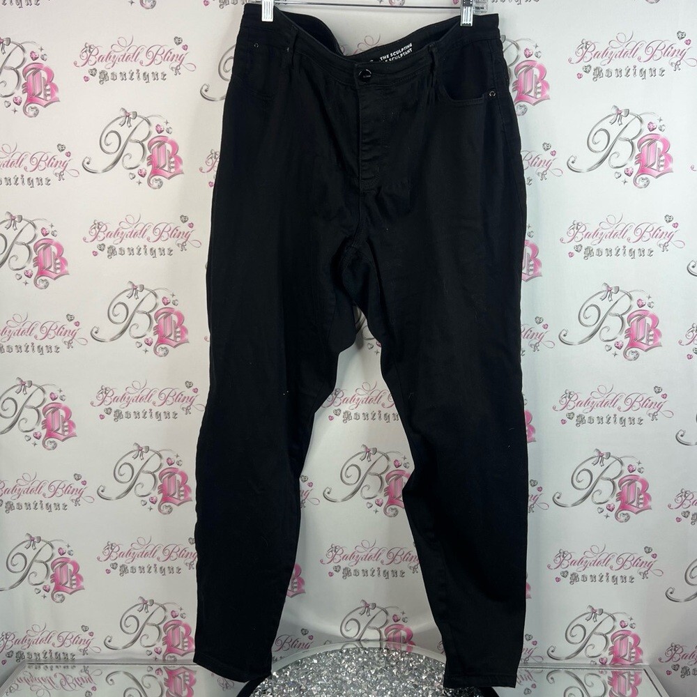 r jeans sculpting pants straight leg Black Button-Fly Pants pockets